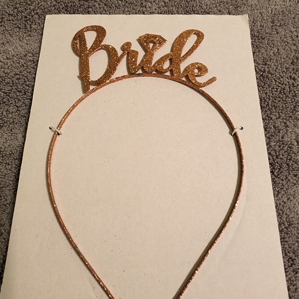 Rose Gold Glitter "Bride" Headband